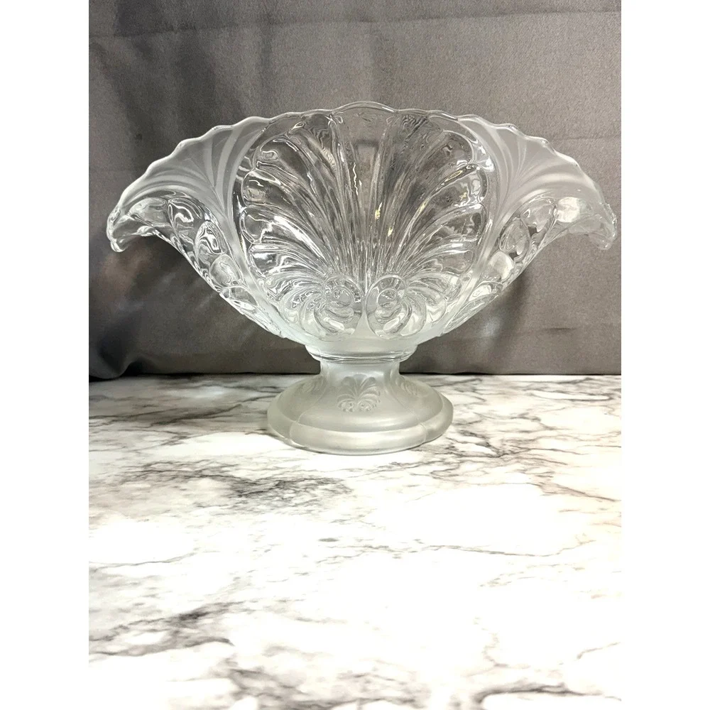 GORGEOUS VTG BANANA BOWL~ LIBS‎ GLASS~ CRYSTAL SATIN GLASS 14